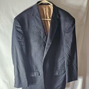 Perry Ellis Navy Pinstriped Suit Coat Size 44R